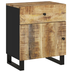 Κομοδίνο 50x33x60 εκ. Μασίφ Ξύλο Μάνγκο & Επεξεργασμένο Ξύλο - Pakobazaar