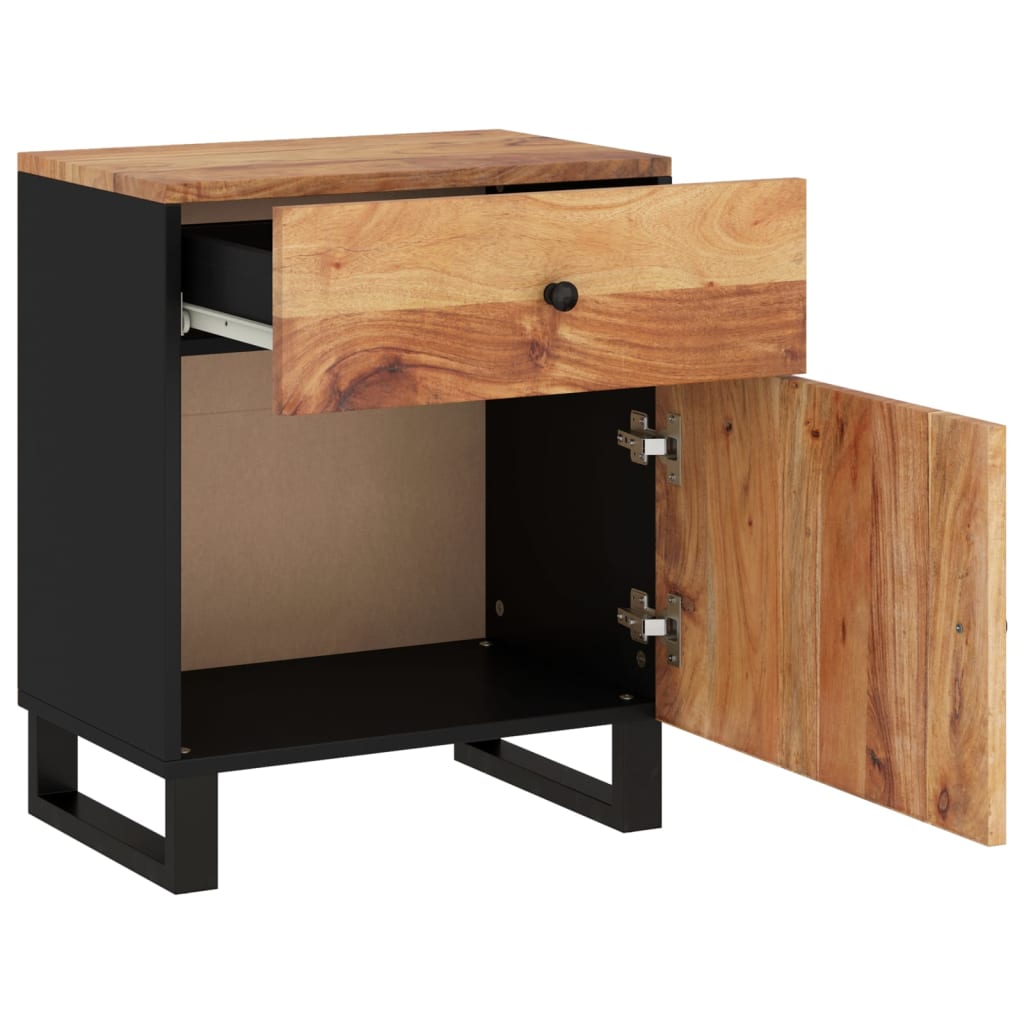 Κομοδίνο 50 x 33 x 60 εκ. Μασίφ Ξύλο Ακακίας & Επεξεργ. Ξύλο