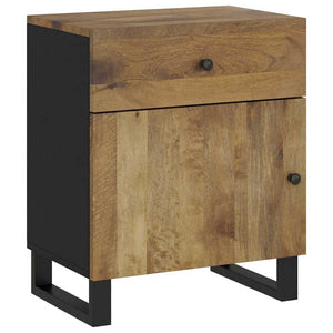 Κομοδίνο 50x33x60 εκ. Μασίφ Ξύλο Μάνγκο & Επεξεργασμένο Ξύλο