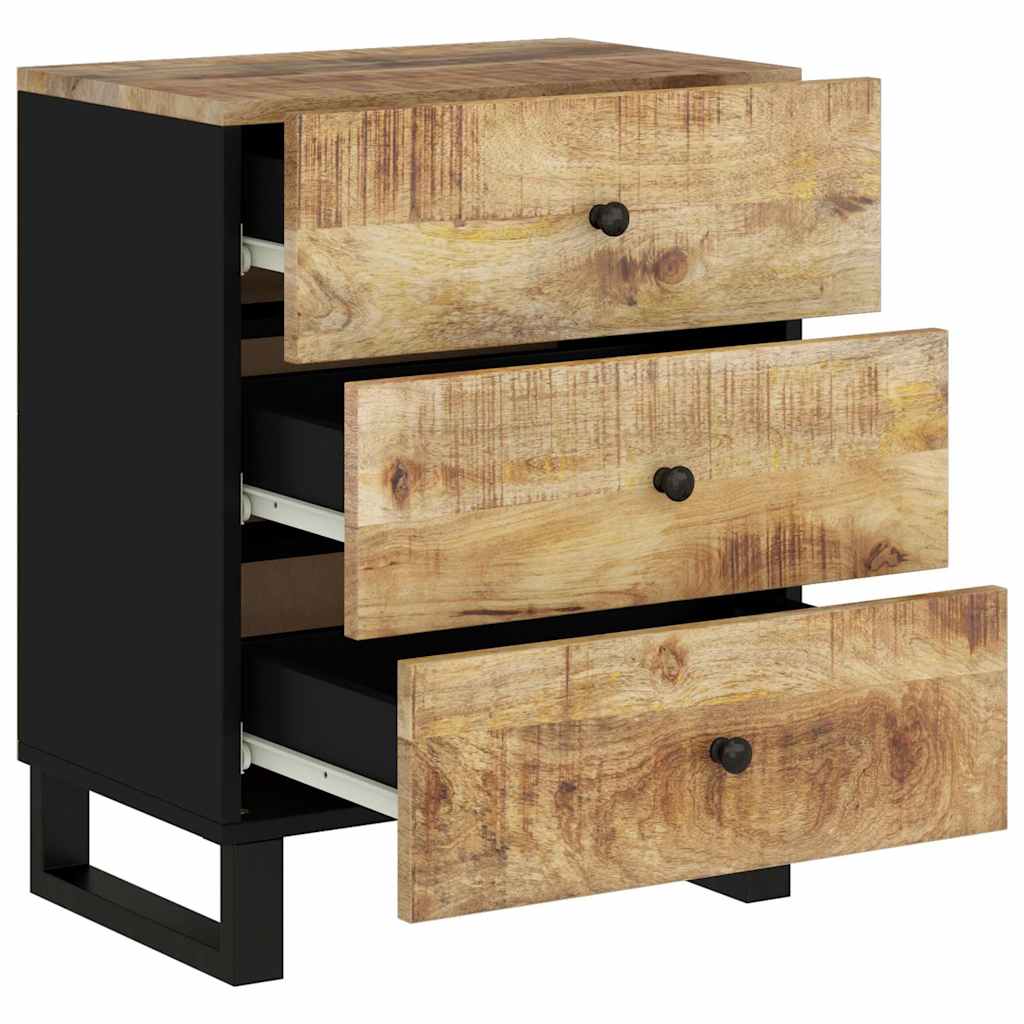 Κομοδίνο 50x33x62 εκ. Μασίφ Ξύλο Μάνγκο & Επεξεργασμένο Ξύλο