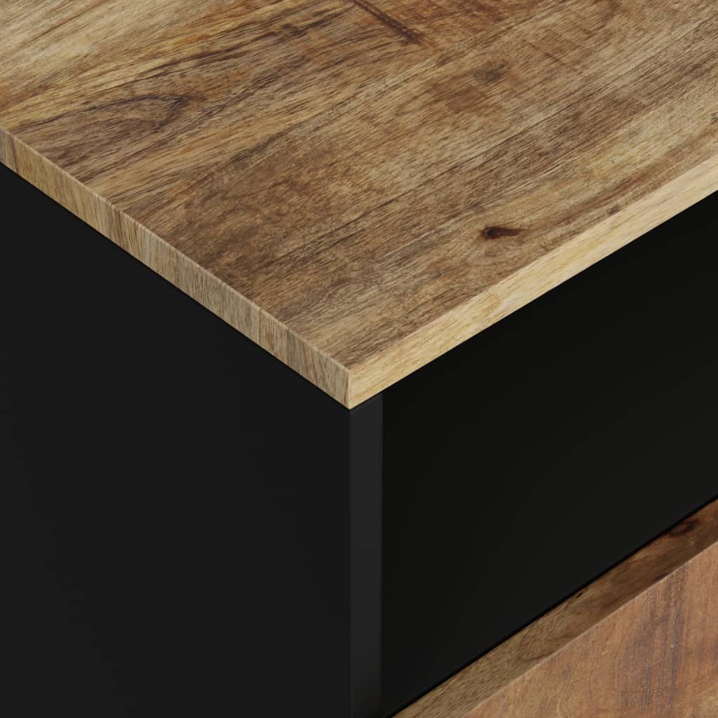 Κομοδίνο 50x33x62 εκ. Μασίφ Ξύλο Μάνγκο & Επεξεργασμένο Ξύλο