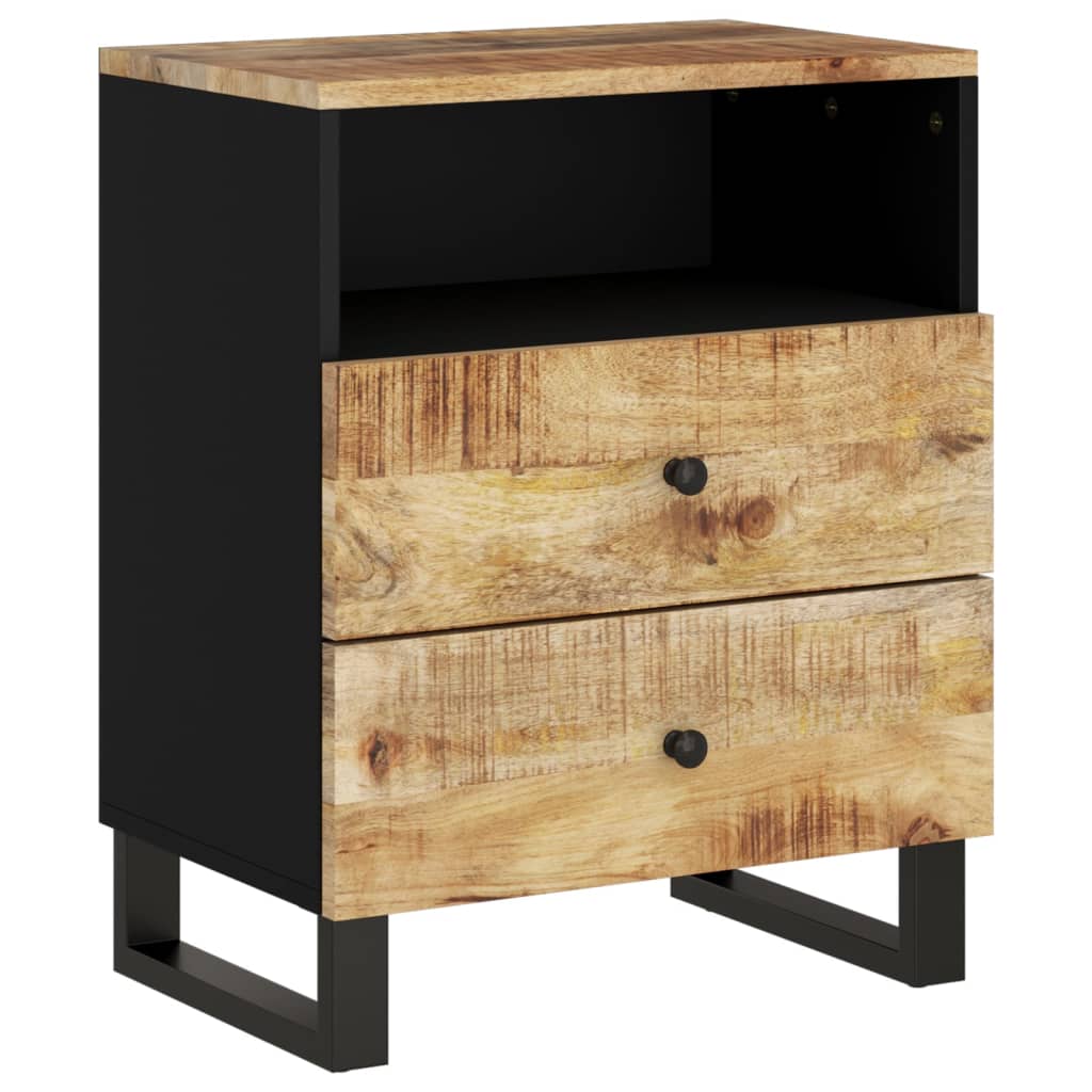 Κομοδίνο 50x33x62 εκ. Μασίφ Ξύλο Μάνγκο & Επεξεργασμένο Ξύλο