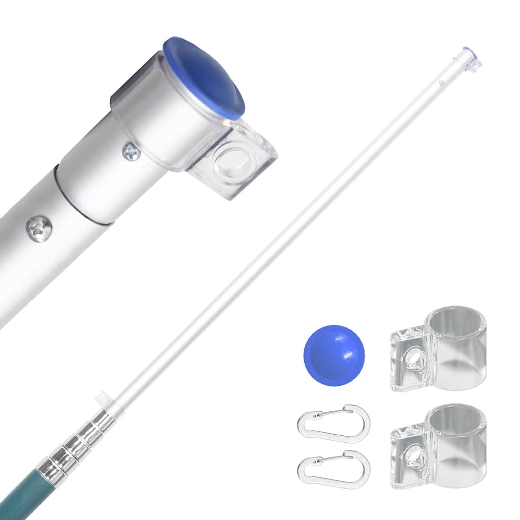 Ιστός Σημαίας Τηλεσκοπικός Ασημί 5,5 μ. από Αλουμίνιο - PAKOBAZAAR