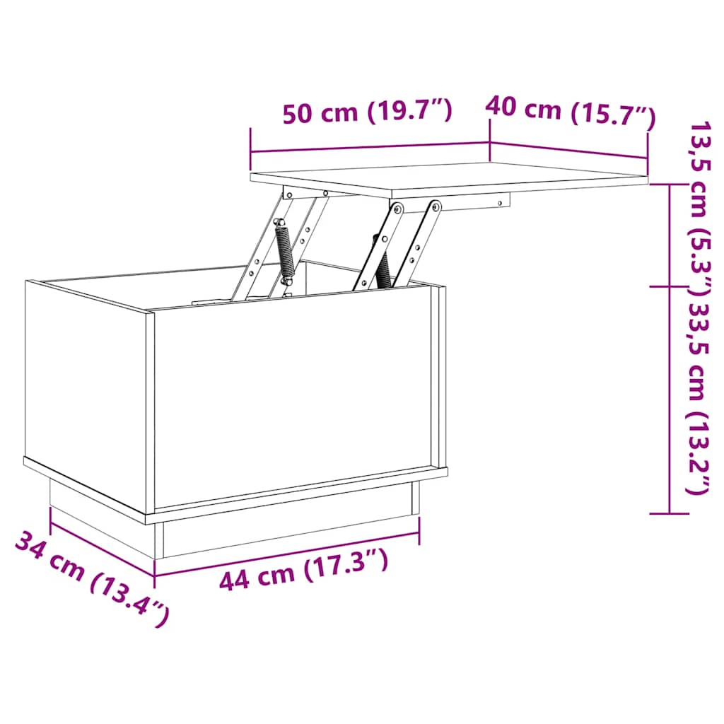 Τραπεζάκι Σαλονιού Μαύρο 40x50x35 εκ. από Μασίφ Ξύλο Πεύκου