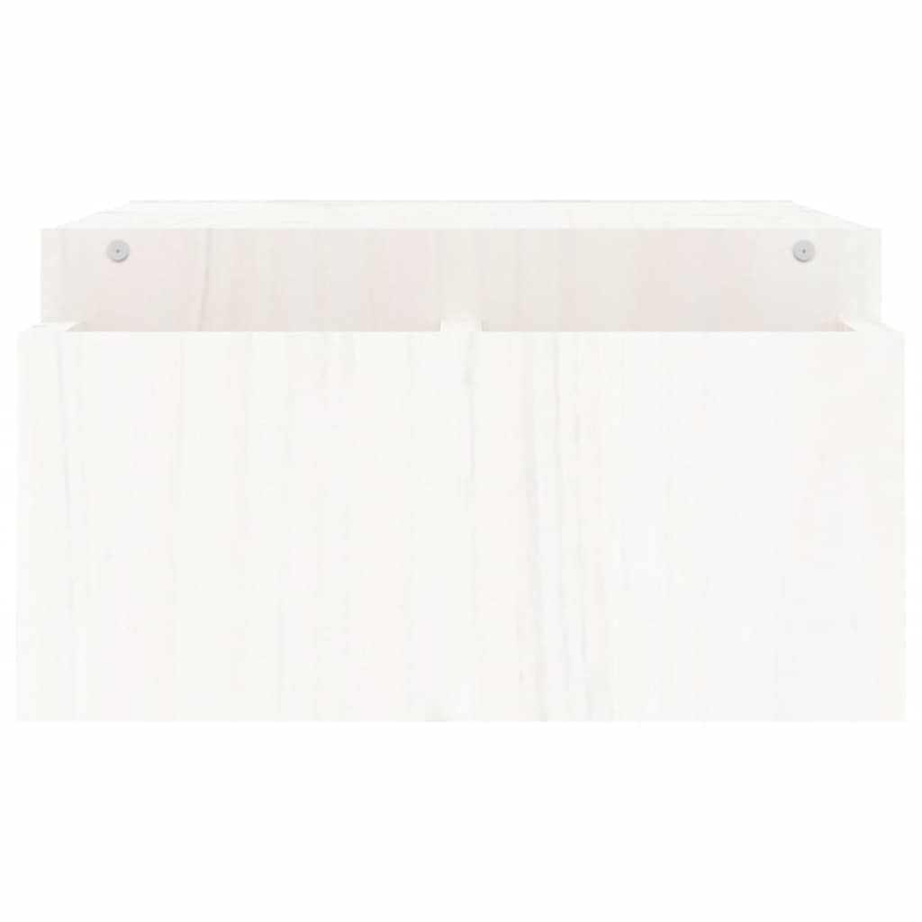 Βάση Οθόνης Λευκή 100x27,5x15 εκ. από Μασίφ Ξύλο Πεύκου