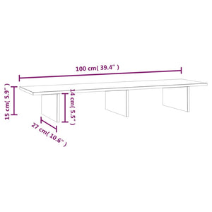 Βάση Οθόνης 100x27x15 εκ. από Μασίφ Ξύλο Πεύκου
