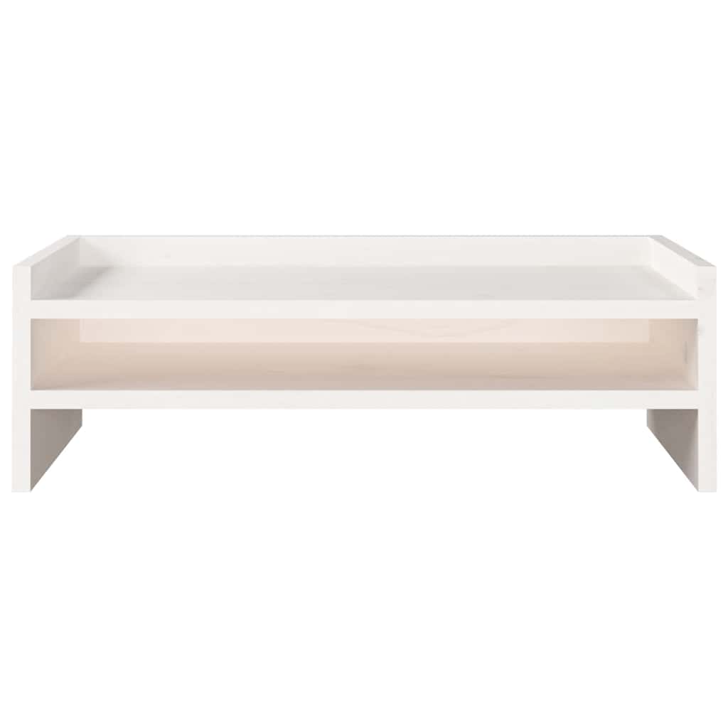 Βάση Οθόνης Λευκή 50x24x16 εκ. από Μασίφ Ξύλο Πεύκου - Pakobazaar