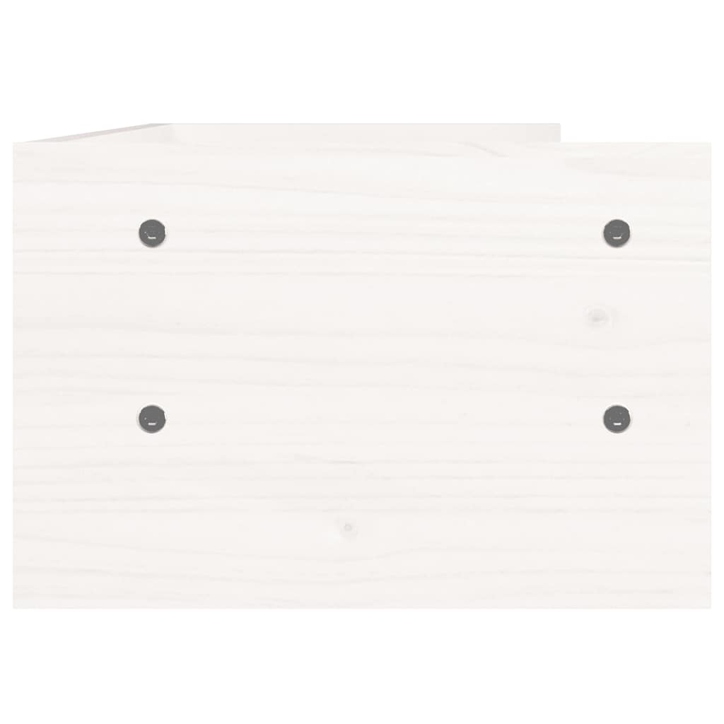 Βάση Οθόνης Λευκή 50x24x16 εκ. από Μασίφ Ξύλο Πεύκου - Pakobazaar