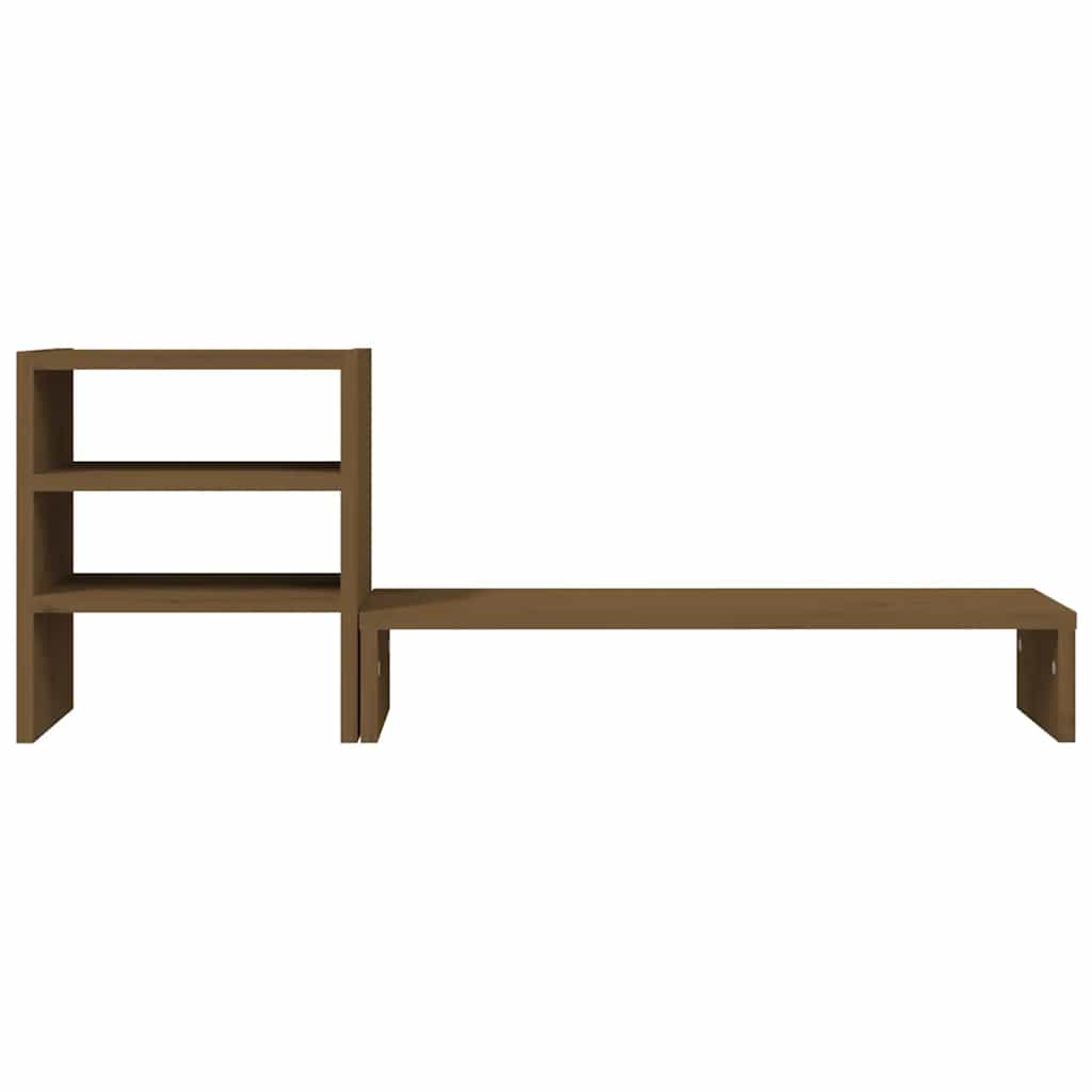 Βάση Οθόνης Καφέ 81x20x30 εκ. από Μασίφ Ξύλο Πεύκου