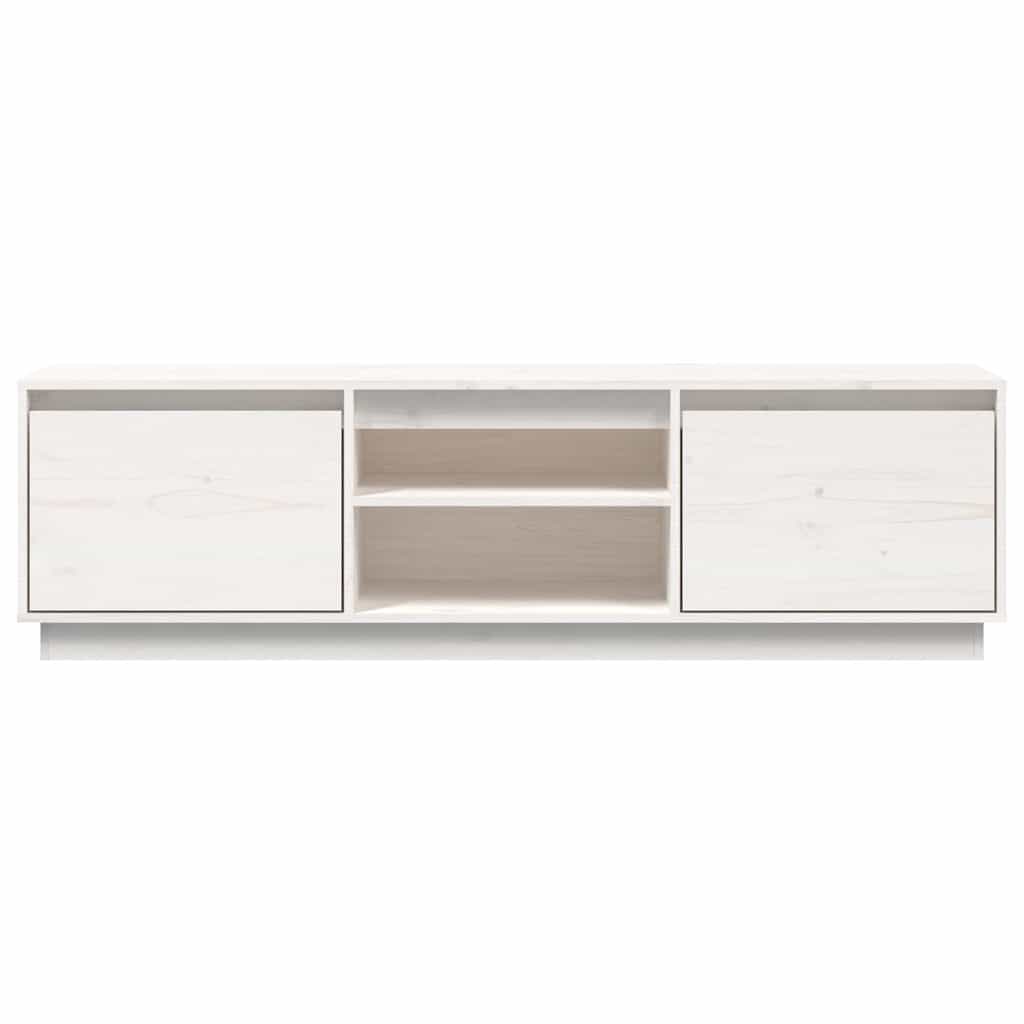 Έπιπλο Τηλεόρασης Λευκό 140 x 35 x 40 εκ. από Μασίφ Ξύλο Πεύκου