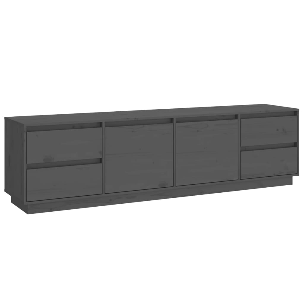 Έπιπλο Τηλεόρασης Γκρι 176x37x47,5 εκ. από Μασίφ Ξύλο Πεύκου