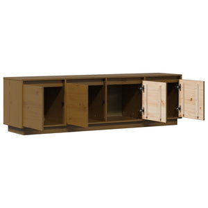 Έπιπλο Τηλεόρασης Καφέ Μελί 156x37x45 εκ. από Μασίφ Ξύλο Πεύκου
