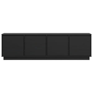 Έπιπλο Τηλεόρασης Μαύρο 156x37x45 εκ. από Μασίφ Ξύλο Πεύκου