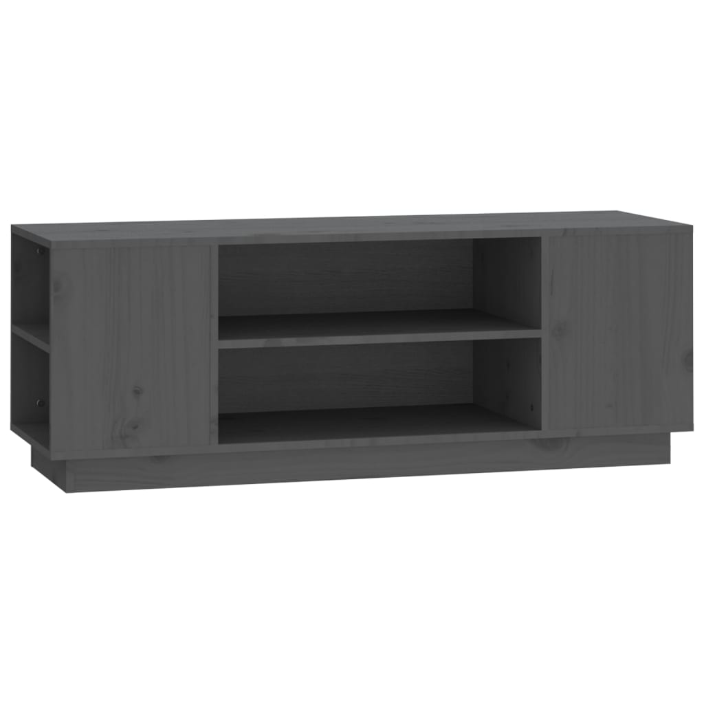 Έπιπλο Τηλεόρασης Γκρι 110x35x40,5 εκ. από Μασίφ Ξύλο Πεύκου