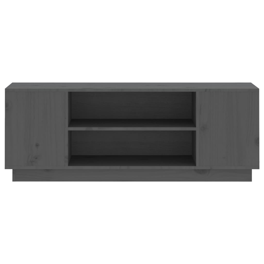 Έπιπλο Τηλεόρασης Γκρι 110x35x40,5 εκ. από Μασίφ Ξύλο Πεύκου