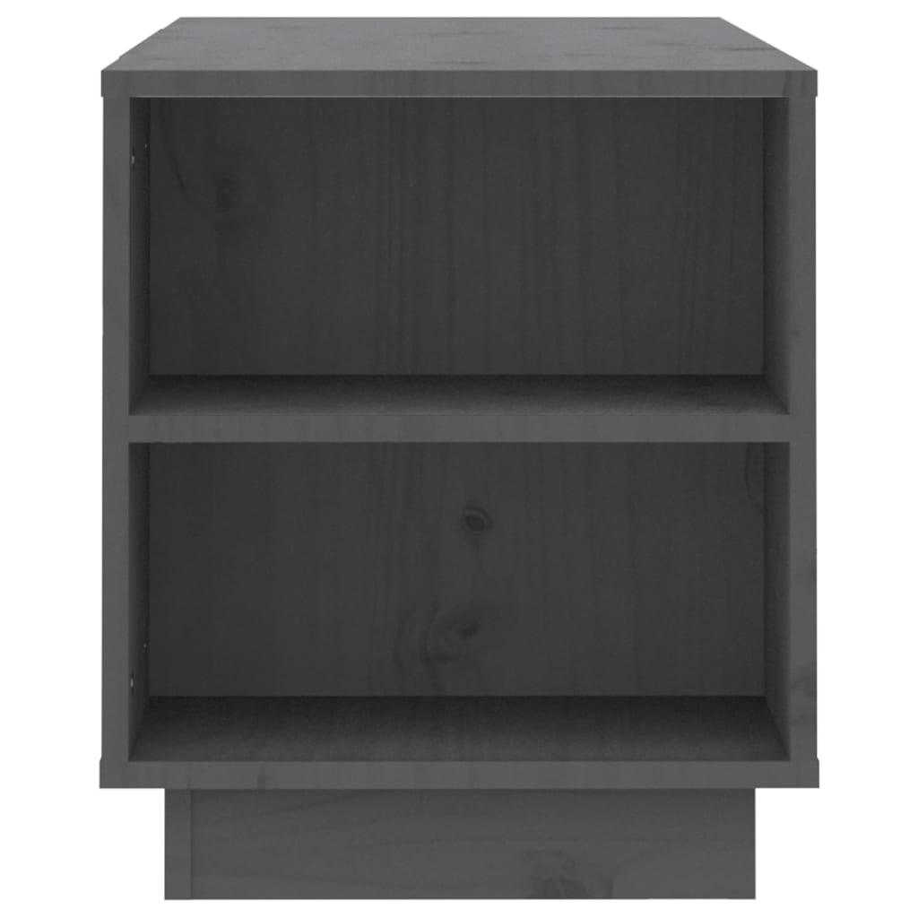 Έπιπλο Τηλεόρασης Γκρι 110x35x40,5 εκ. από Μασίφ Ξύλο Πεύκου