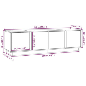 Έπιπλο Τηλεόρασης 140 x 40 x 40 εκ. από Μασίφ Ξύλο Πεύκου - Pakobazaar