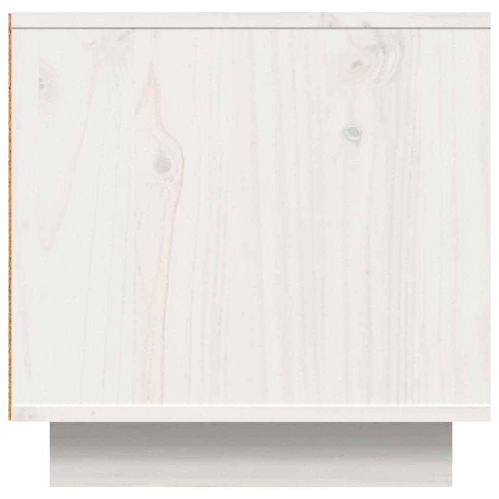 Έπιπλο Τηλεόρασης Λευκό 140 x 40 x 40 εκ. από Μασίφ Ξύλο Πεύκου