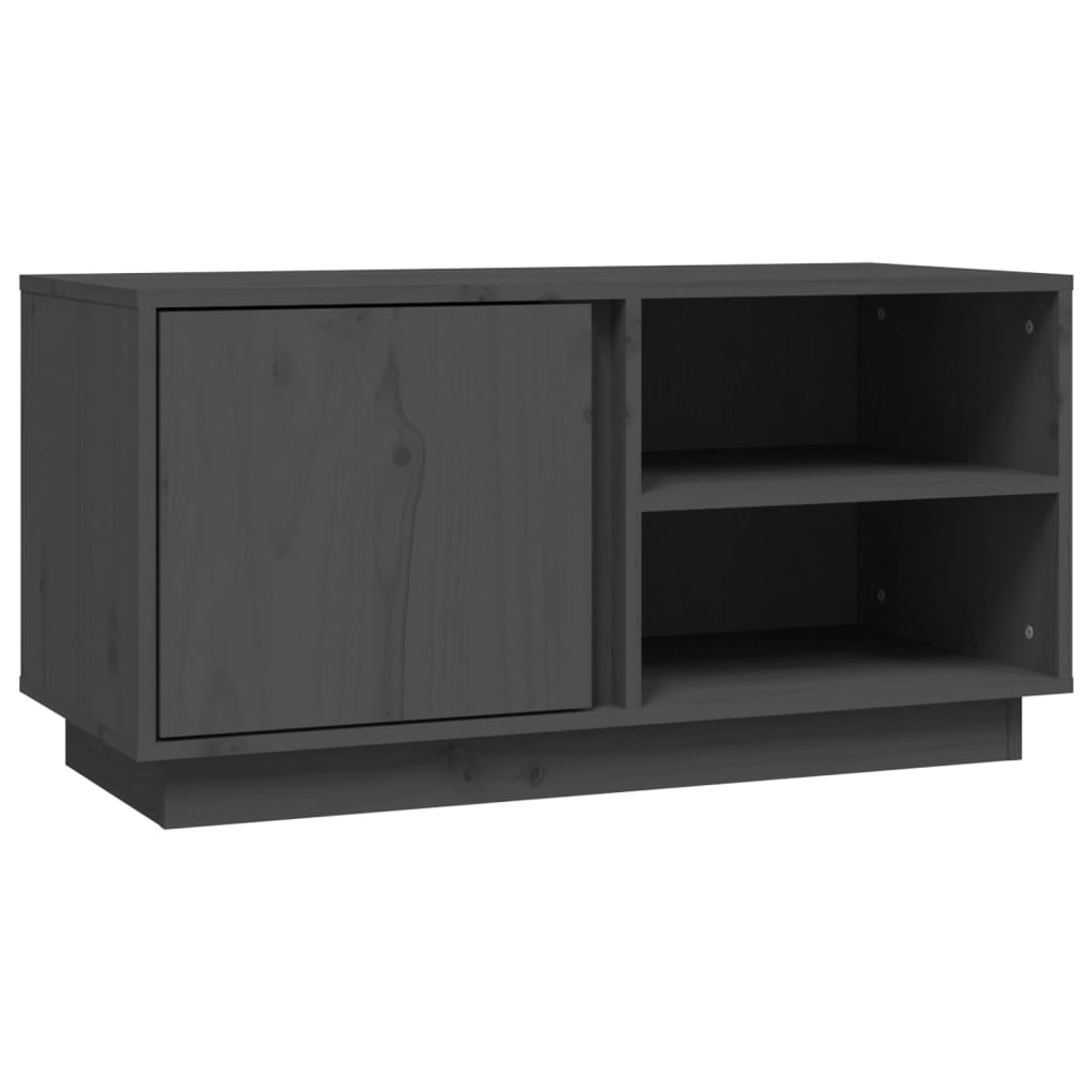 Έπιπλο Τηλεόρασης Γκρι 80x35x40,5 εκ. από Μασίφ Ξύλο Πεύκου