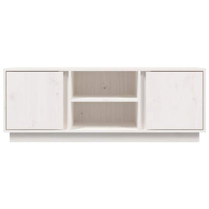 Έπιπλο Τηλεόρασης Λευκό 110x35x40,5 εκ. από Μασίφ Ξύλο Πεύκου