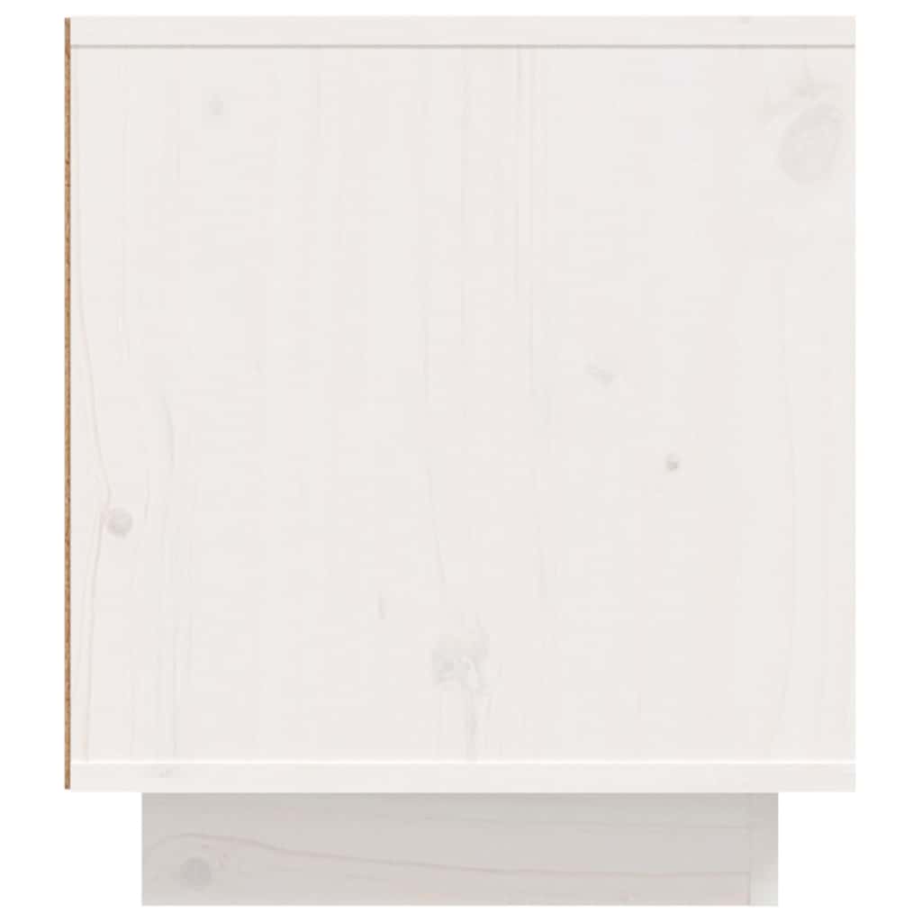 Έπιπλο Τηλεόρασης Λευκό 110x35x40,5 εκ. από Μασίφ Ξύλο Πεύκου