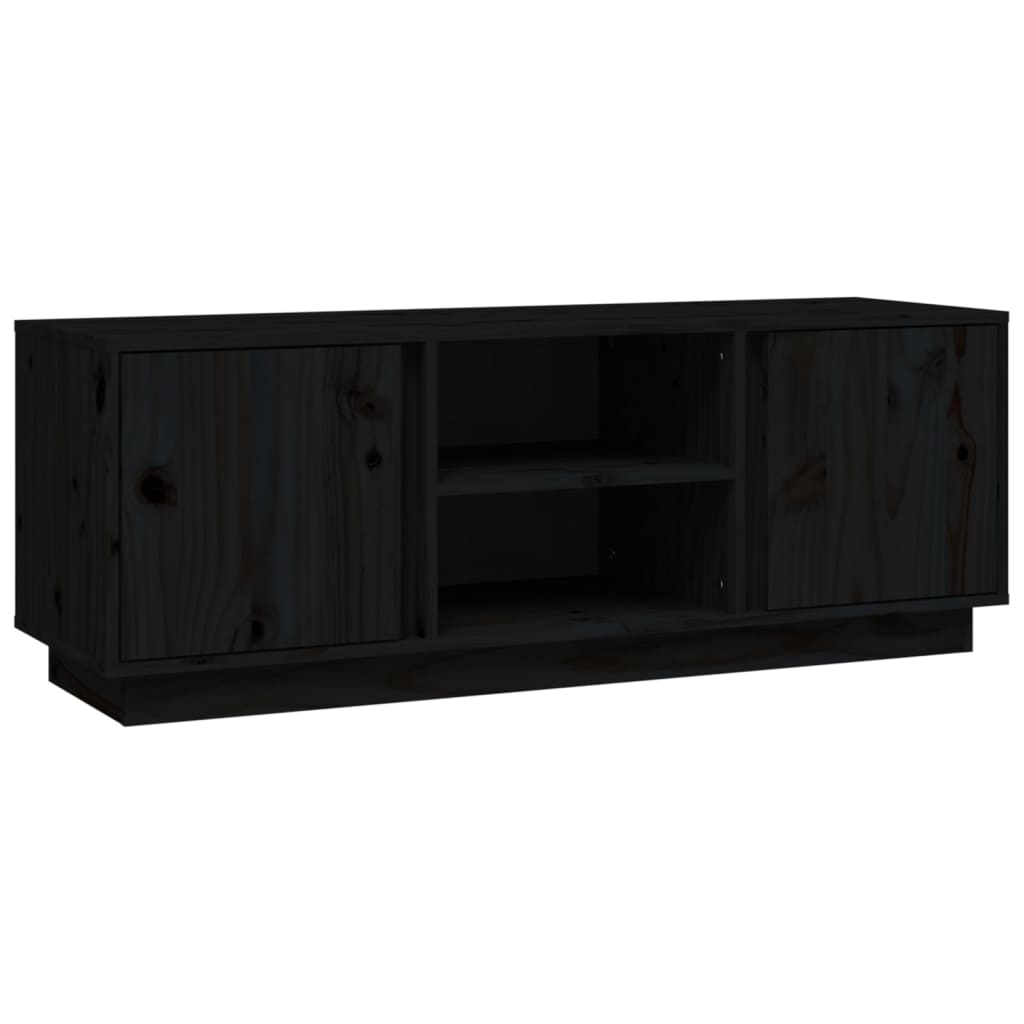 Έπιπλο Τηλεόρασης Μαύρο 110x35x40,5 εκ. από Μασίφ Ξύλο Πεύκου - Pakobazaar
