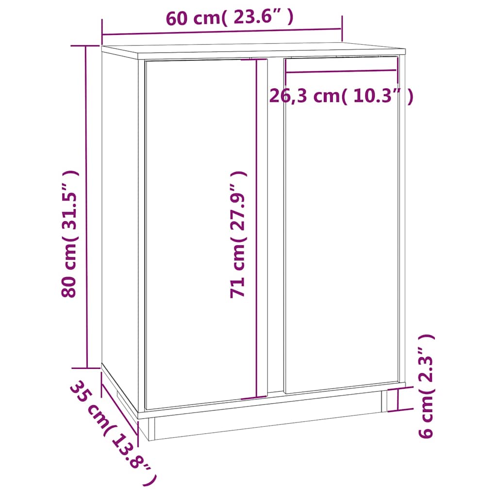 Ντουλάπι 60 x 35 x 80 εκ. από Μασίφ Ξύλο Πεύκου