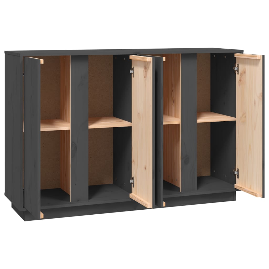 Συρταριέρα Γκρι 120 x 35 x 80 εκ. από Μασίφ Ξύλο Πεύκου - Pakobazaar