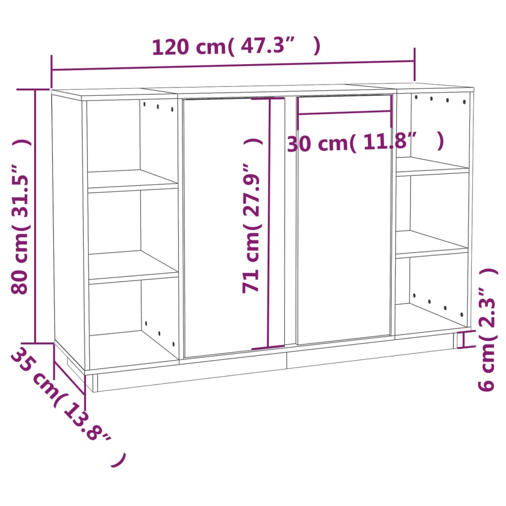 Ντουλάπι Καφέ Μελί 120x35x80 εκ. από Μασίφ Ξύλο Πεύκου - Pakobazaar