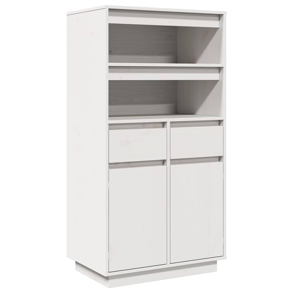 Ντουλάπι Ψηλό Λευκό 60x40x116,5 εκ. από Μασίφ Ξύλο Πεύκου