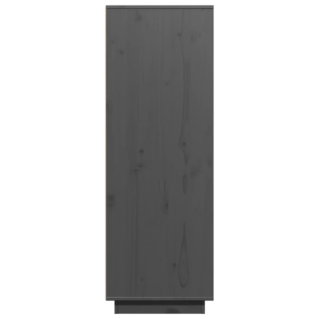 Ντουλάπι Ψηλό Γκρι 60x40x116,5 εκ. από Μασίφ Ξύλο Πεύκου - Pakobazaar