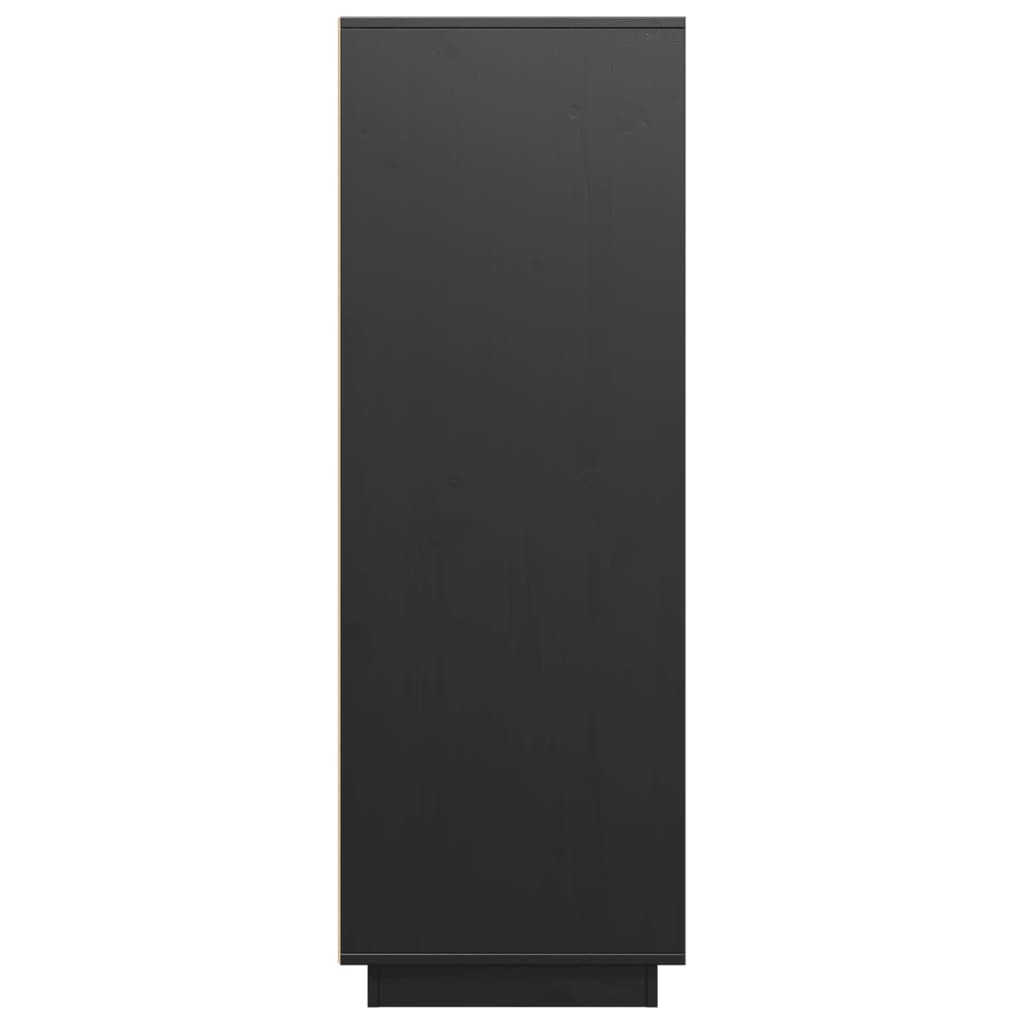 Ντουλάπι Ψηλό Μαύρο 60x40x116,5 εκ. από Μασίφ Ξύλο Πεύκου - Pakobazaar