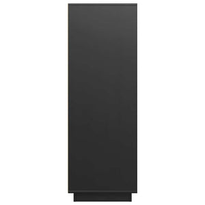 Ντουλάπι Ψηλό Μαύρο 60x40x116,5 εκ. από Μασίφ Ξύλο Πεύκου