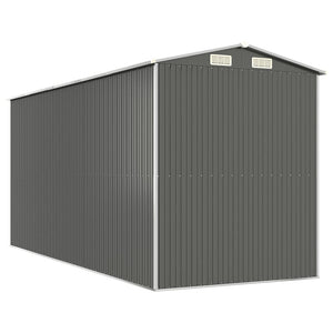 Αποθήκη Κήπου Ανοιχτό γκρι 192x440x223 εκ. Γαλβανισμένο Ατσάλι