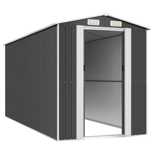 Αποθήκη Κήπου Ανθρακί 192x440x223 εκ. Γαλβανισμένο Ατσάλι - Pakobazaar