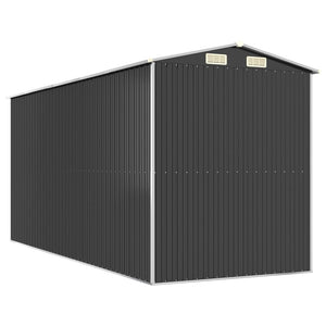 Αποθήκη Κήπου Ανθρακί 192x440x223 εκ. Γαλβανισμένο Ατσάλι - Pakobazaar