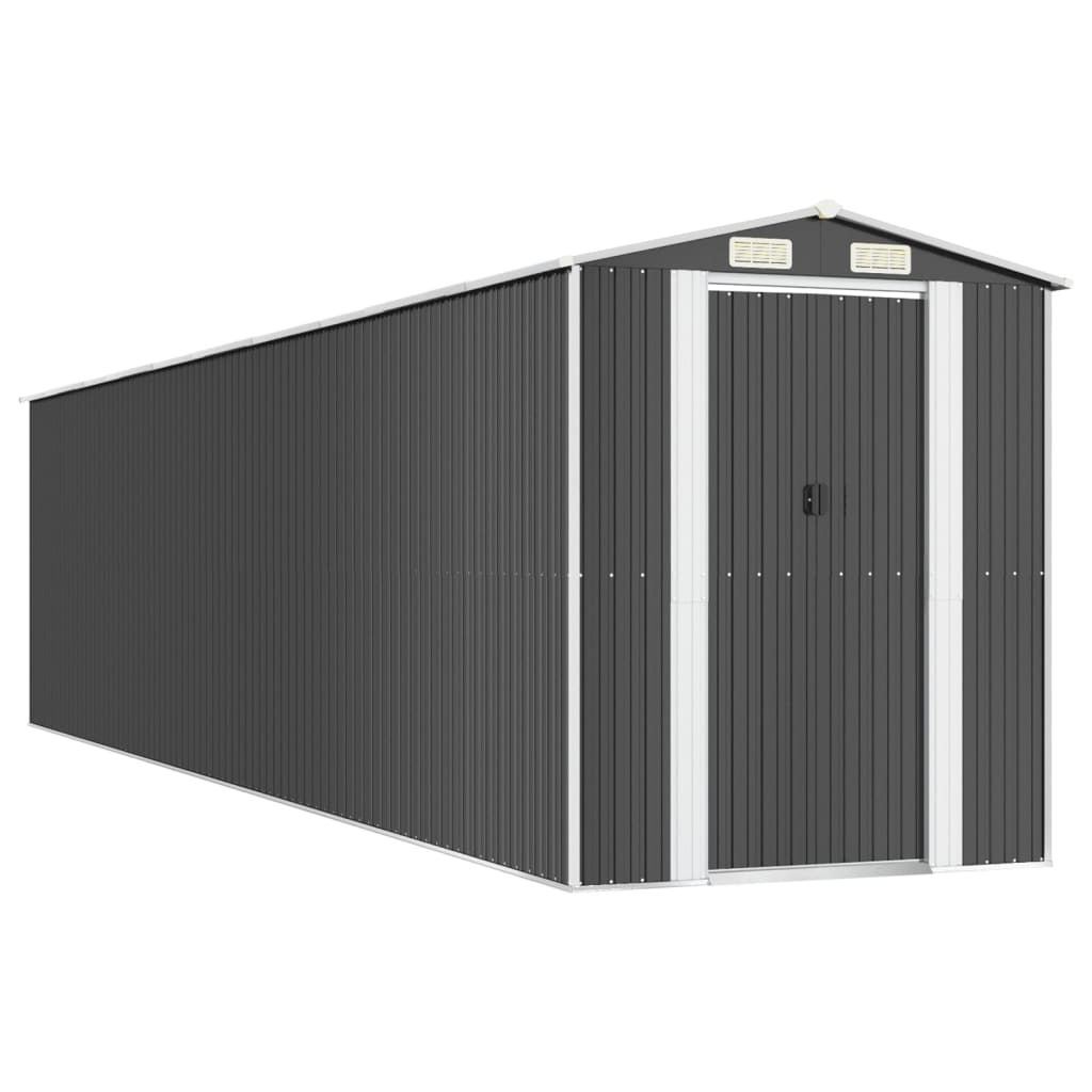 Αποθήκη Κήπου Ανθρακί 192x855x223 εκ. Γαλβανισμένο Ατσάλι