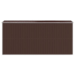Αποθήκη Κήπου Σκούρο καφέ 192x440x223 εκ. Γαλβανισμένο Ατσάλι