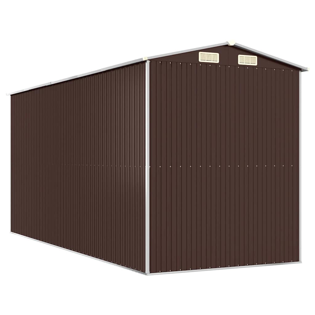 Αποθήκη Κήπου Σκούρο καφέ 192x440x223 εκ. Γαλβανισμένο Ατσάλι