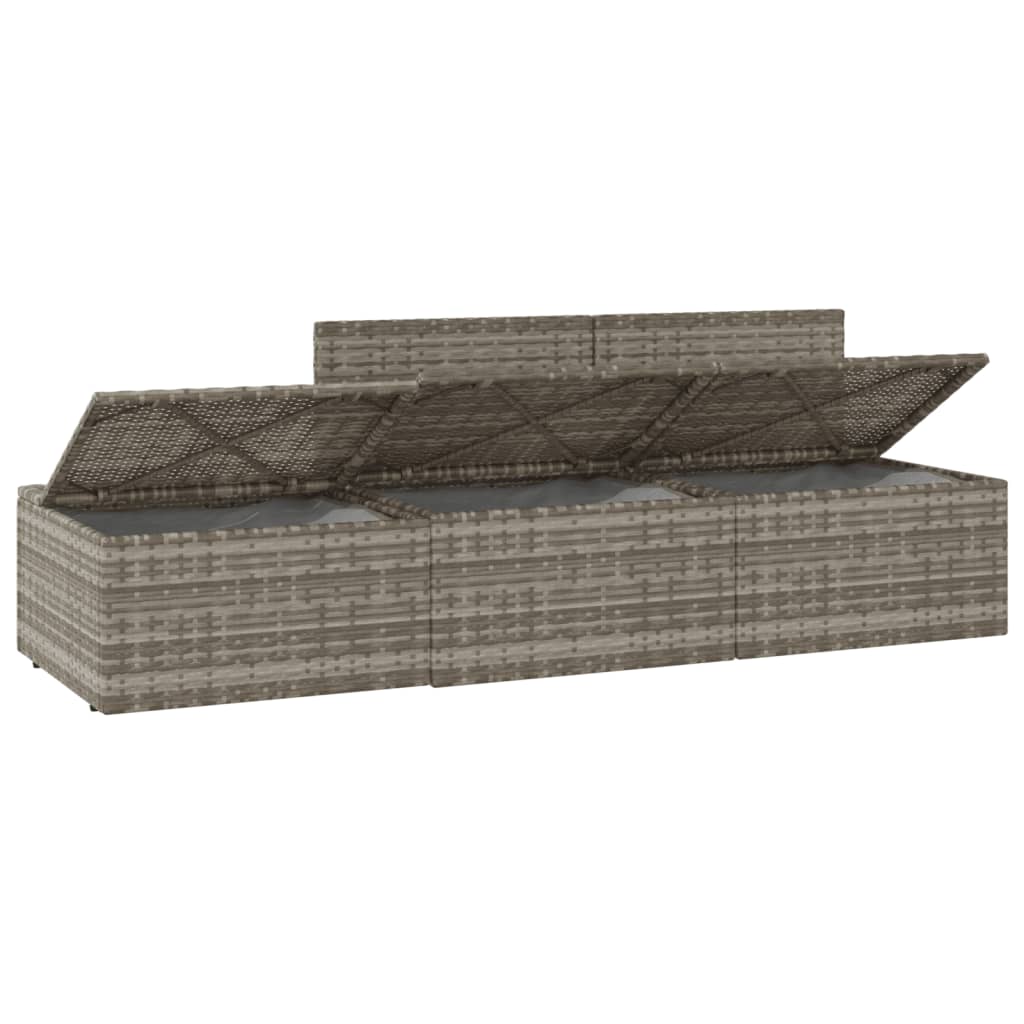 Σαλόνι Κήπου Σετ 3 τεμ. Γκρι από Συνθετικό Ρατάν με Μαξιλάρια