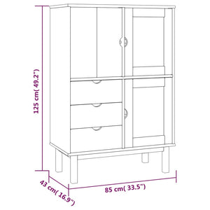 Ντουλάπι OTTA 85 x 43 x 125 εκ. από Μασίφ Ξύλο Πεύκου