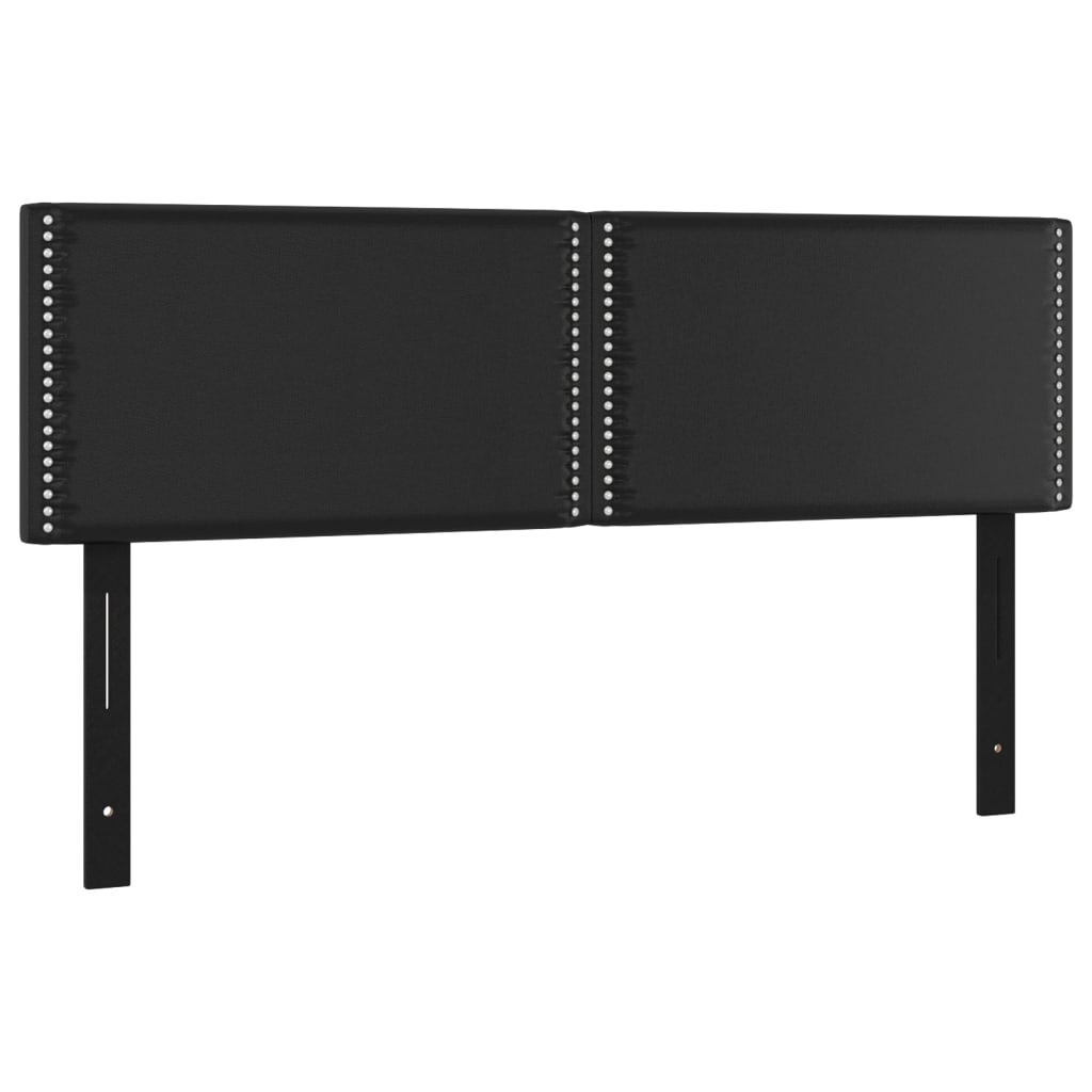 Κεφαλάρια Κρεβατιού 2 τεμ. Μαύρα 72x5x78/88 εκ. Συνθετικό Δέρμα