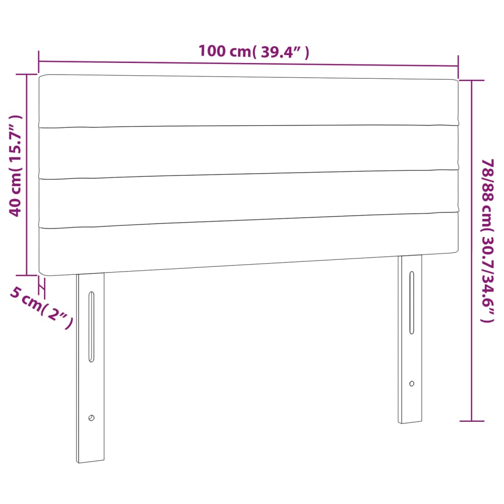 Κεφαλάρι Κρεβατιού Ανοιχτό Γκρι 100x5x78/88 εκ. Βελούδινο (US)