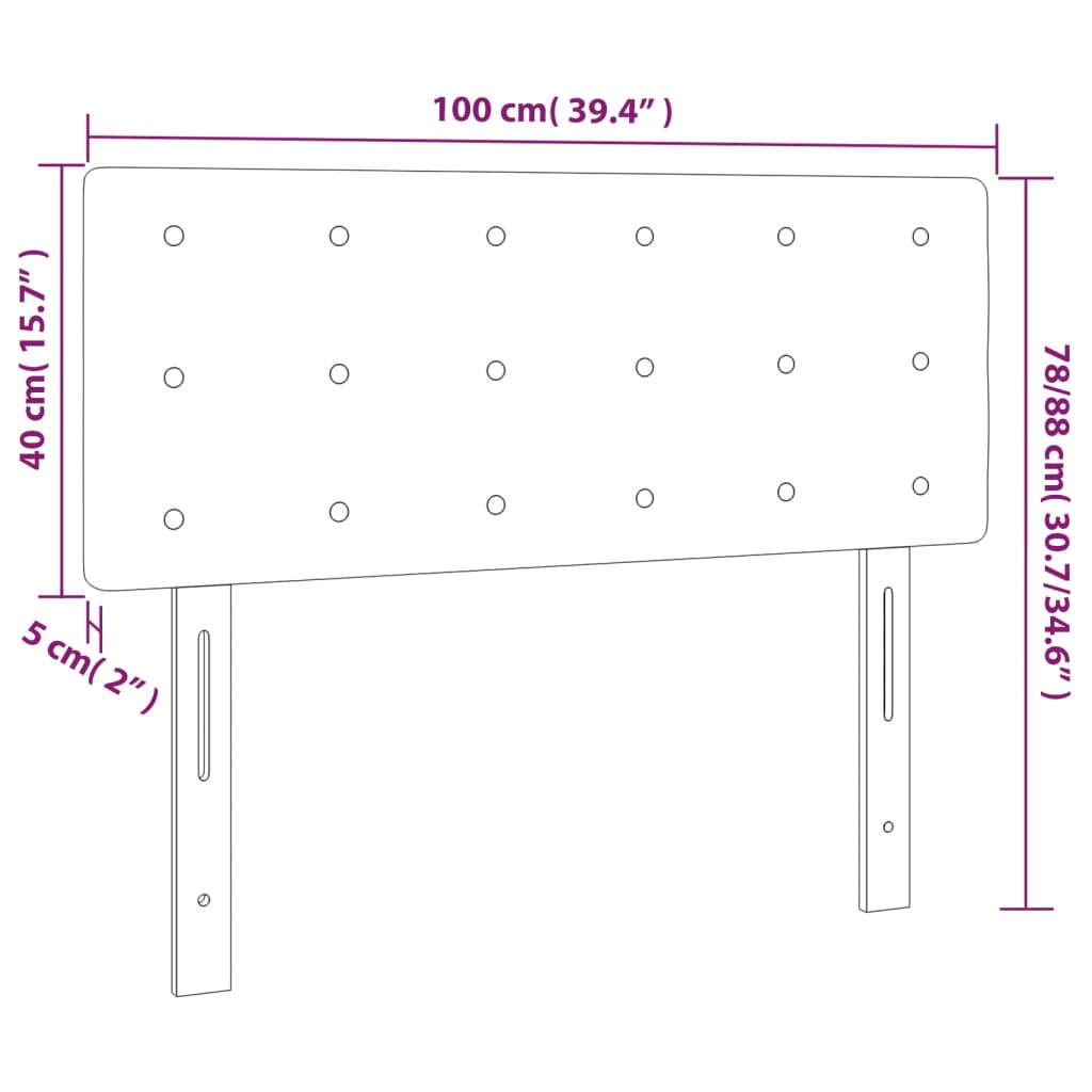 Κεφαλάρι Ανοιχτό Γκρι Βελούδο 100x5x78/88 εκ.