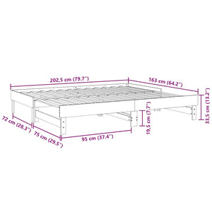 Καναπές Κρεβάτι Συρόμενος 2x(80x200) εκ. από Μασίφ Ξύλο Πεύκου