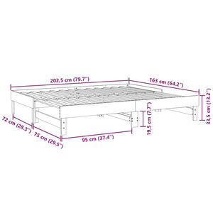 Καναπές Κρεβάτι Συρόμενος Λευκός 2x(80x200) εκ. από Μασίφ Πεύκο