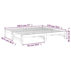 Καναπές Κρεβάτι Συρόμενος Λευκός 2x(90x190) εκ. από Μασίφ Πεύκο