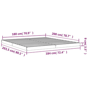 Πλαίσιο Κρεβατιού 180x200 εκ. Μασίφ Πεύκο Super King - Pakobazaar