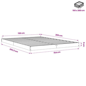Σκελετός Κρεβατιού Μελί 150x200 εκ. Μασίφ Ξύλο Πεύκου King Size