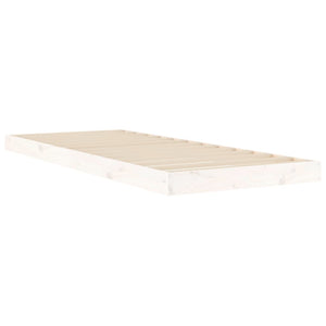Πλαίσιο Κρεβατιού Λευκό 75 x 190 εκ. Μασίφ Πεύκο Small Single